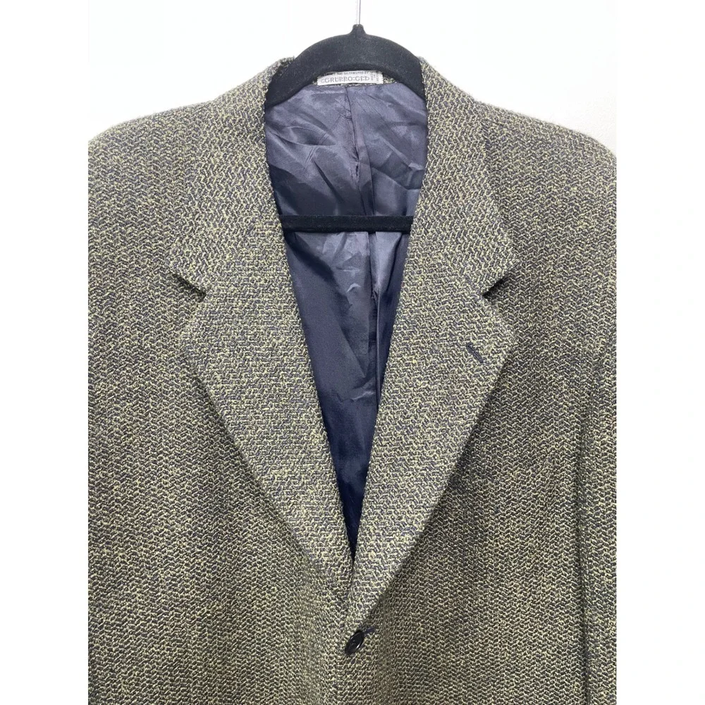 Andrew Fezza Herringbone Blazer‎ Wool Sport Coat Suit Jacket 48L Office Heritage